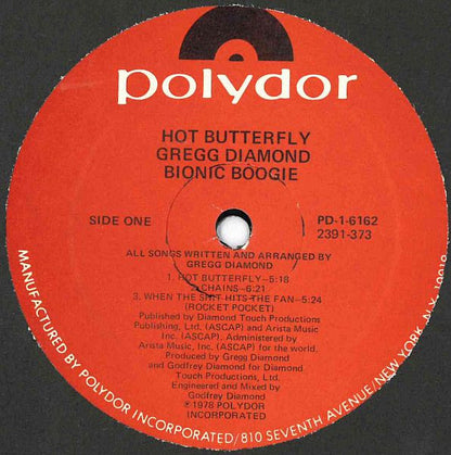 Gregg Diamond, Bionic Boogie : Hot Butterfly (LP, Album, GRT)
