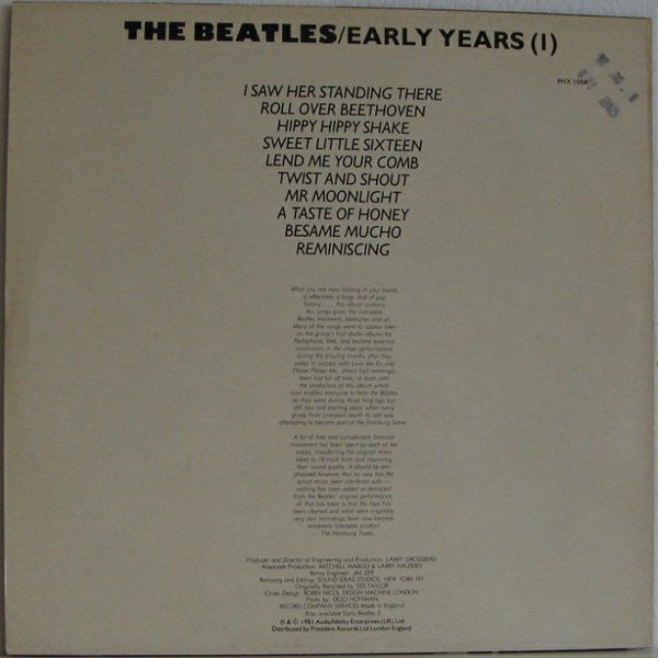 The Beatles : Early Years (1) (LP, Comp, Bla)