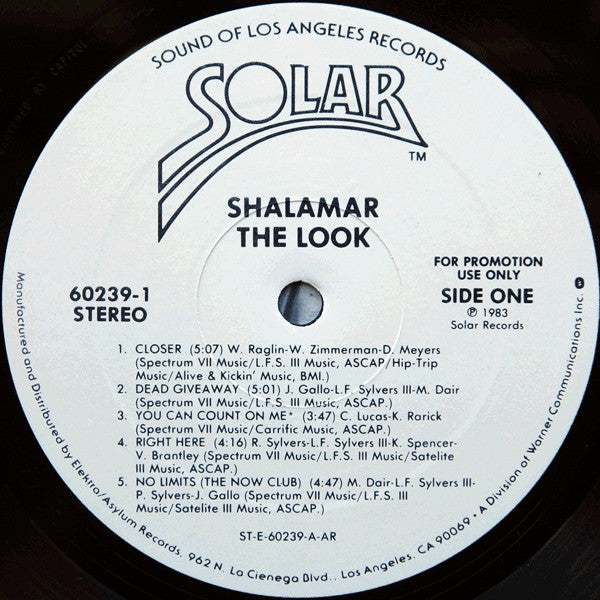 Shalamar : The Look (LP, Album, Promo)