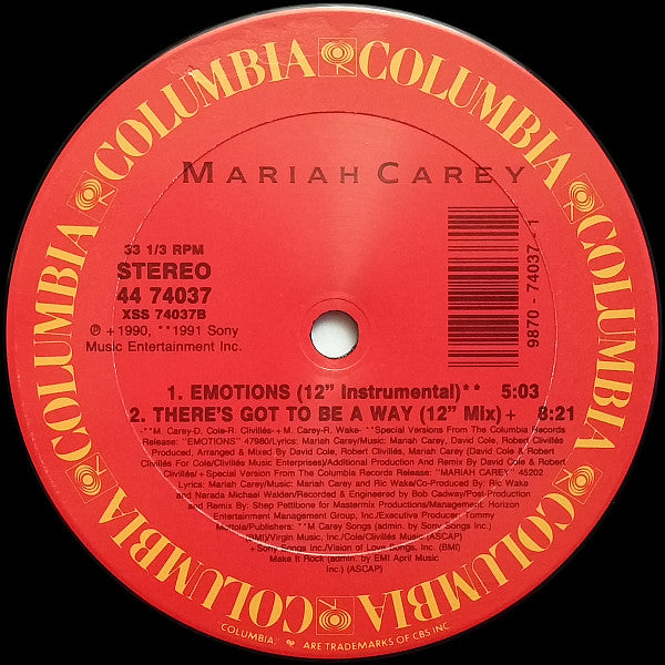Mariah Carey : Emotions (12")