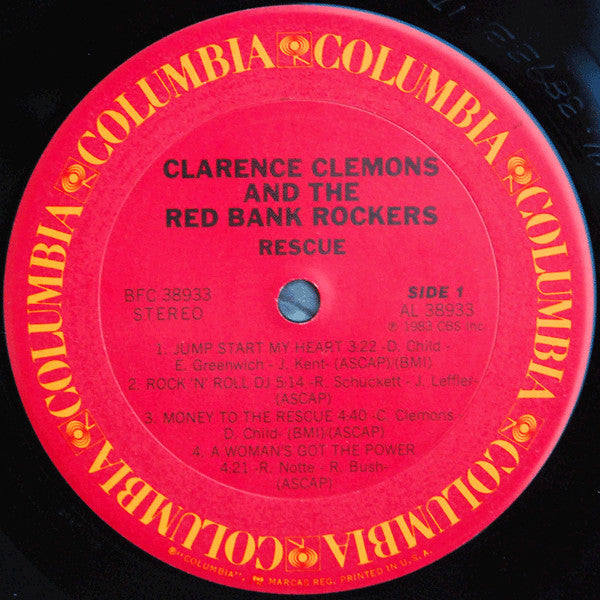 Clarence Clemons And The Red Bank Rockers : Rescue (LP, Album, RP, Car)