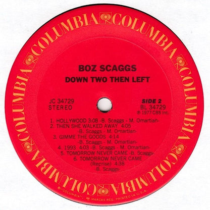Boz Scaggs : Down Two Then Left (LP, Album, Pit)