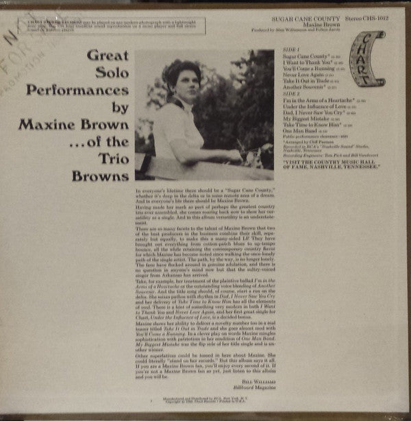 Maxine Brown (2) : Sugar Cane County (LP)