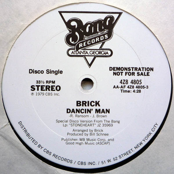 Brick : Dancin' Man / We'll Love (12", Promo)