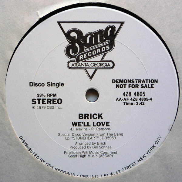 Brick : Dancin' Man / We'll Love (12", Promo)