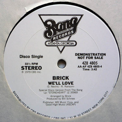 Brick : Dancin' Man / We'll Love (12", Promo)