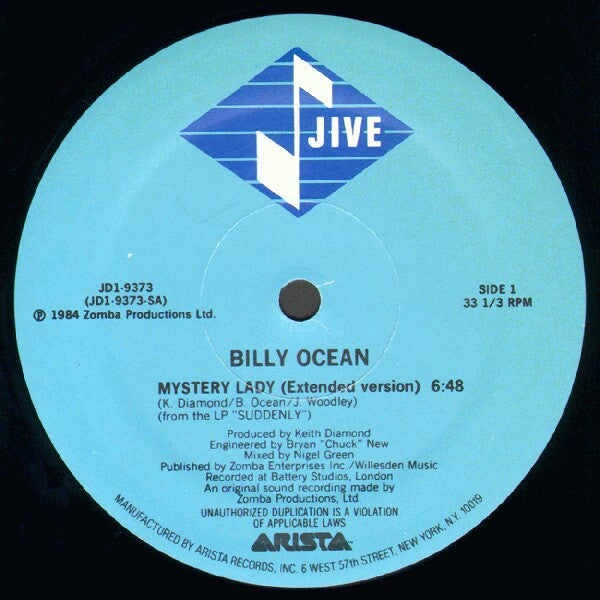 Billy Ocean : Mystery Lady (12")