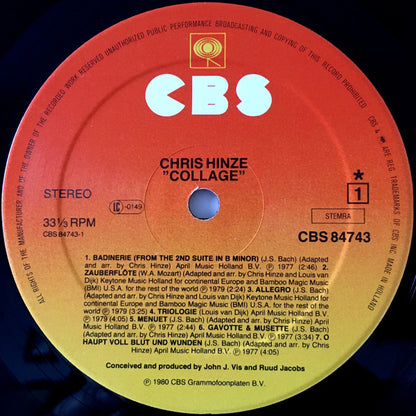 Chris Hinze : Collage (LP, Comp)