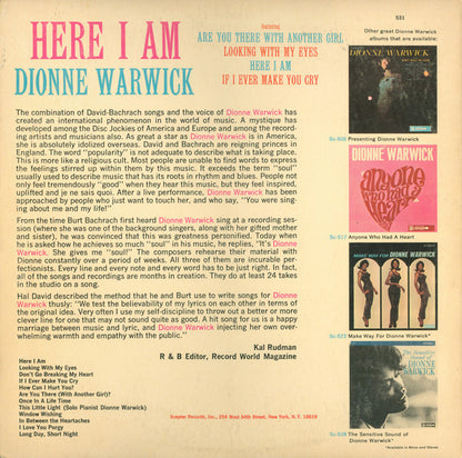 Dionne Warwick : Here I Am (LP, Album, Ter)