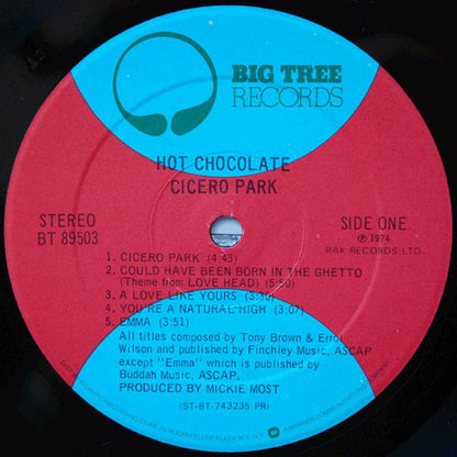 Hot Chocolate : Cicero Park (LP, Album, PR )