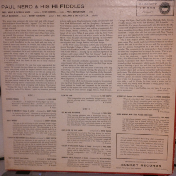 Paul Nero & His Hi Fiddles : Play The Music Of Shorty Rogers · Marty Paich · Jimmy Giuffre · David Raksin · Frank Comstock · Bob Cooper · Jack Montrose · Ruby Raksin & Paul Nero (LP, Album)