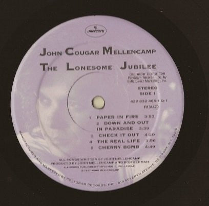 John Cougar Mellencamp : The Lonesome Jubilee (LP, Album, Club, NON)