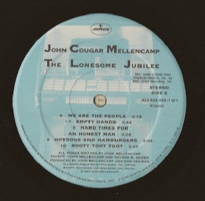 John Cougar Mellencamp : The Lonesome Jubilee (LP, Album, Club, NON)