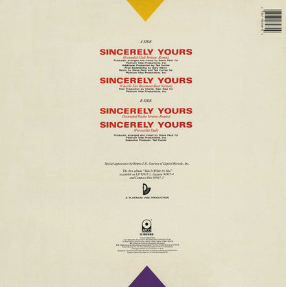 Sweet Sensation With Romeo J.D. : Sincerely Yours (12")