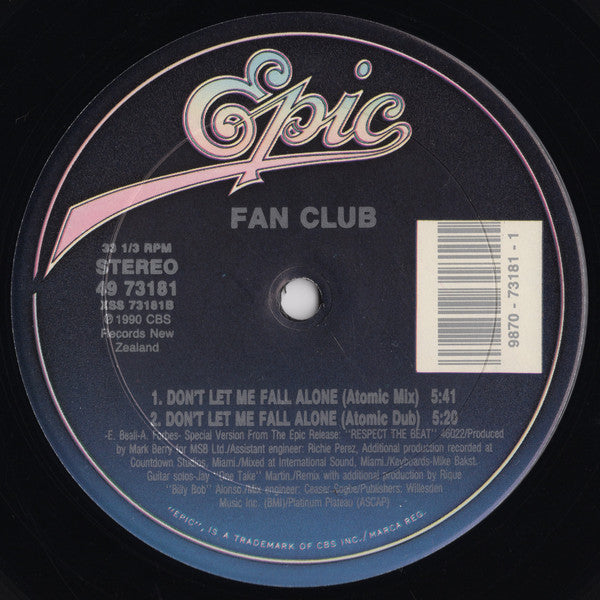 Fan Club : Don't Let Me Fall Alone (12")