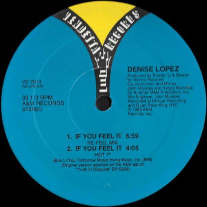 Denise Lopez : If You Feel It (12", Blu)