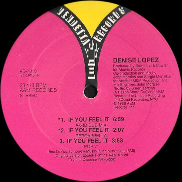 Denise Lopez : If You Feel It (12", Blu)