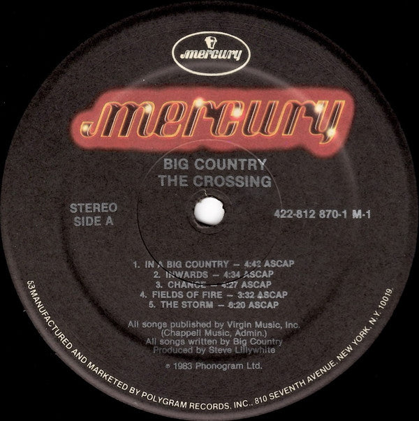 Big Country : The Crossing (LP, Album, 53 )