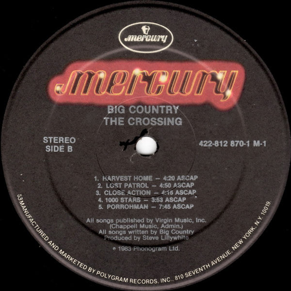 Big Country : The Crossing (LP, Album, 53 )