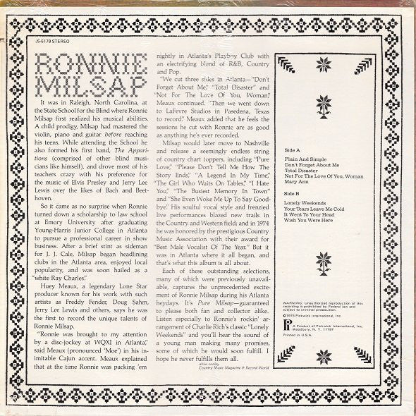 Ronnie Milsap : Plain And Simple (LP)