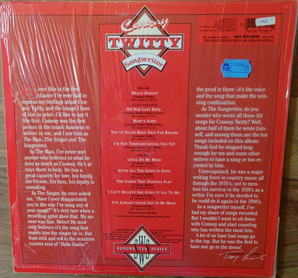 Conway Twitty : Songwriter (LP, Comp)