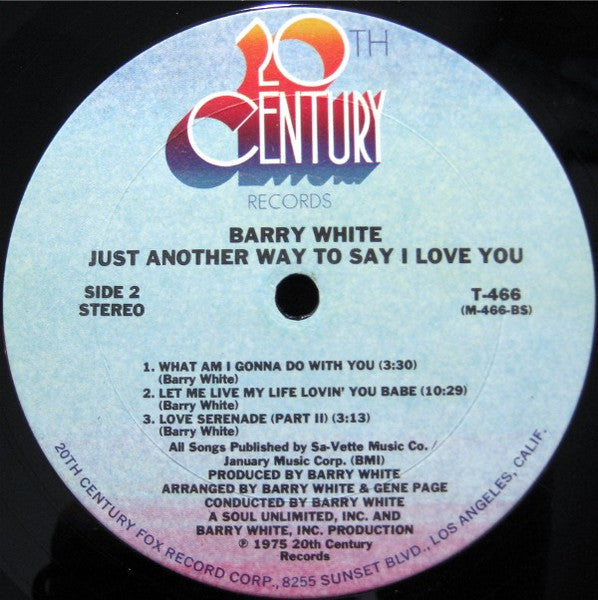 Barry White : Just Another Way To Say I Love You (LP, Album, Ter)
