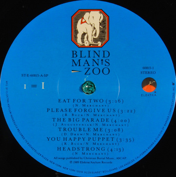 10,000 Maniacs : Blind Man's Zoo (LP, Album, SRC)