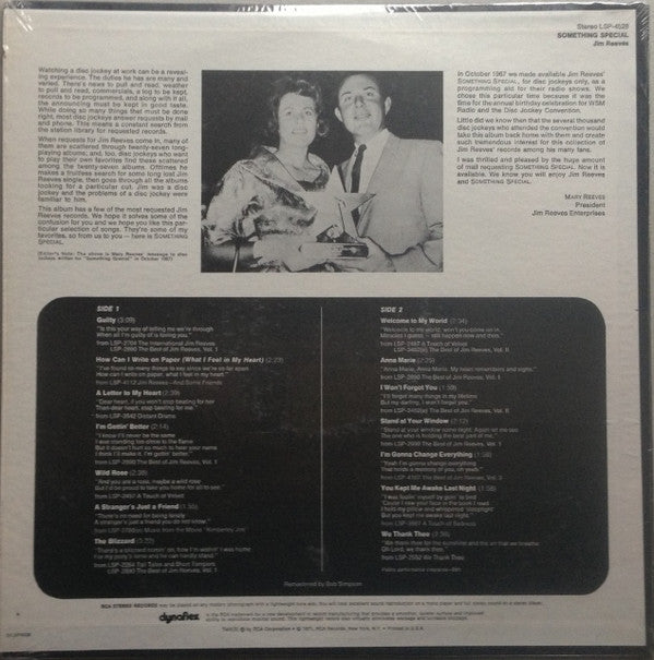 Jim Reeves : Something Special (LP, Comp, RM, Ind)