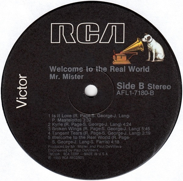 Mr. Mister : Welcome To The Real World (LP, Album, RE)