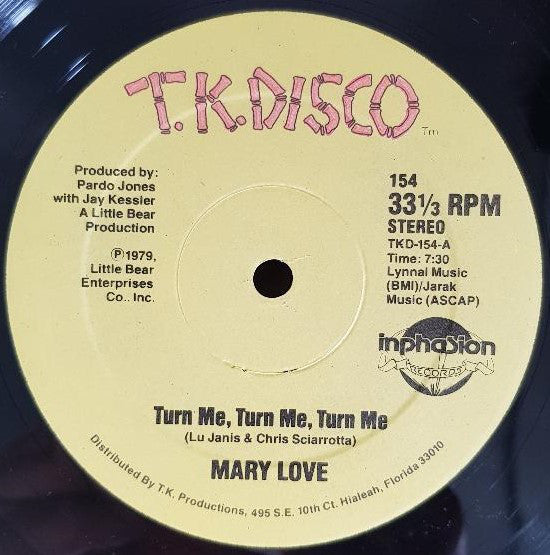 Mary Love : Turn Me, Turn Me, Turn Me / Dance To My Music (12")