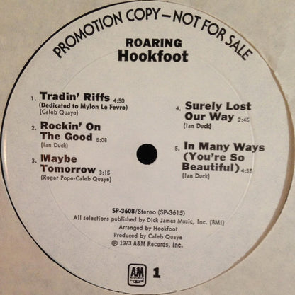 Hookfoot : Roaring (LP, Album, Promo, Mon)