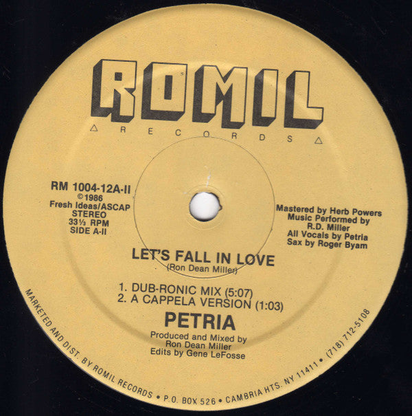 Petria : Let's Fall In Love (12")