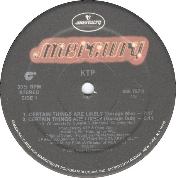 Kissing The Pink : Certain Things Are Likely (12", Single, 53 )
