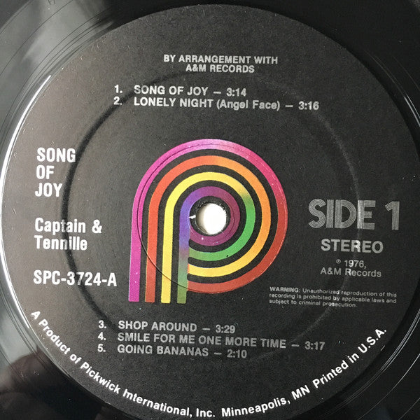 Captain And Tennille : Song Of Joy (LP, Album)