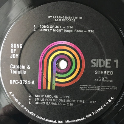 Captain And Tennille : Song Of Joy (LP, Album)