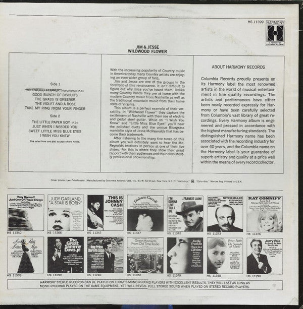 Jim & Jesse : Wildwood Flower (LP, Album)