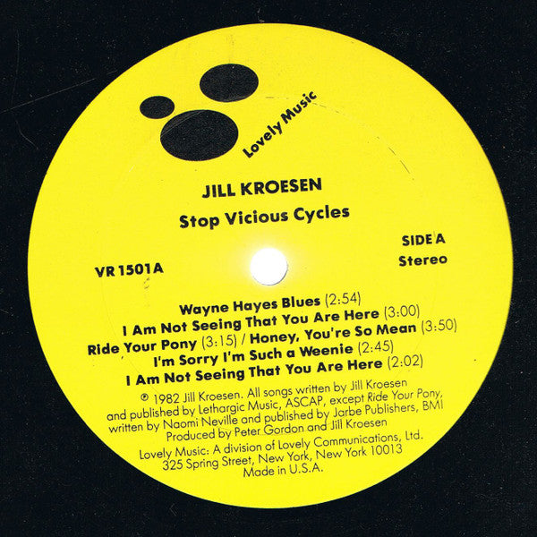 Jill Kroesen : Stop Vicious Cycles (LP, Album)