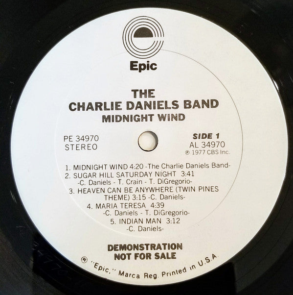 The Charlie Daniels Band : Midnight Wind (LP, Album, Dem)