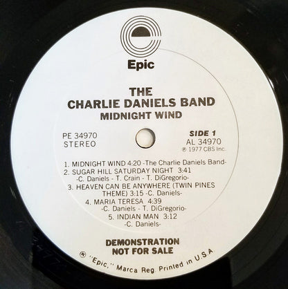 The Charlie Daniels Band : Midnight Wind (LP, Album, Dem)