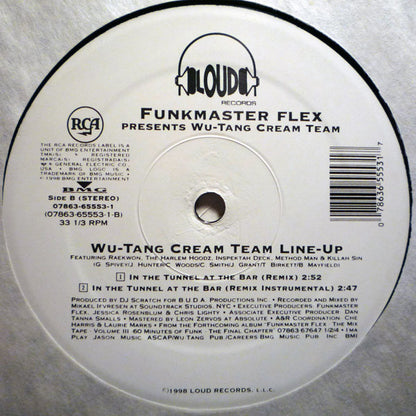 Funkmaster Flex feat. Raekwon, The Harlem Hoodz, Inspectah Deck, Method Man & Killa Sin : Wu Tang Cream Team Line Up / In The Tunnel At The Bar (12")