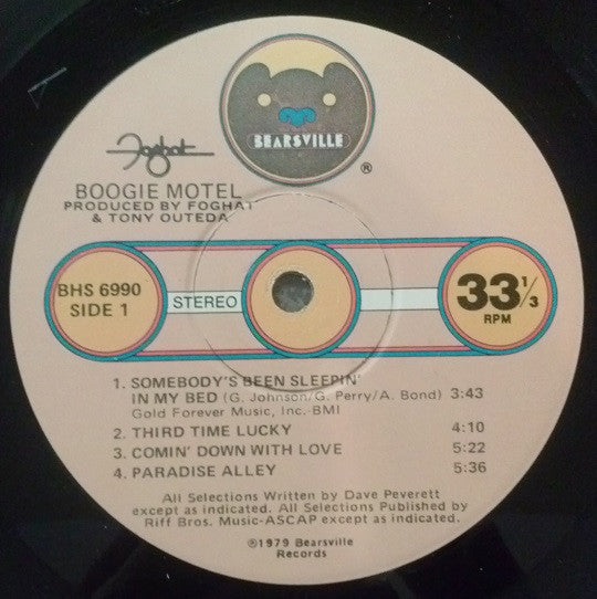 Foghat : Boogie Motel (LP, Album, Win)