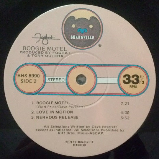Foghat : Boogie Motel (LP, Album, Win)