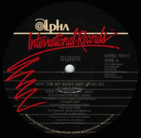 Sunni : Why Did My Baby Get Over Me (12", Promo, Spe)