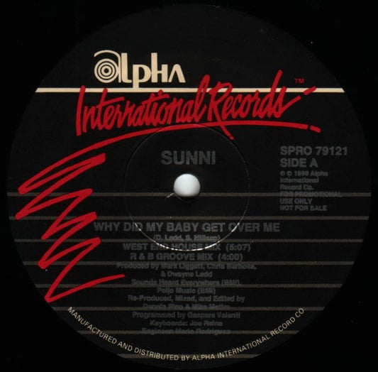 Sunni : Why Did My Baby Get Over Me (12", Promo, Spe)