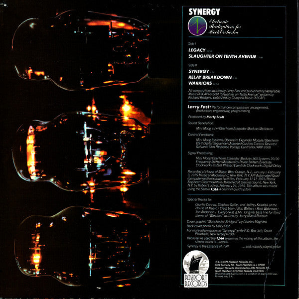 Synergy (3) : Electronic Realizations For Rock Orchestra (LP, Album, Red)