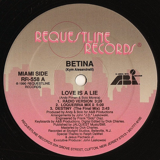 Bettina : Love Is A Lie (12")