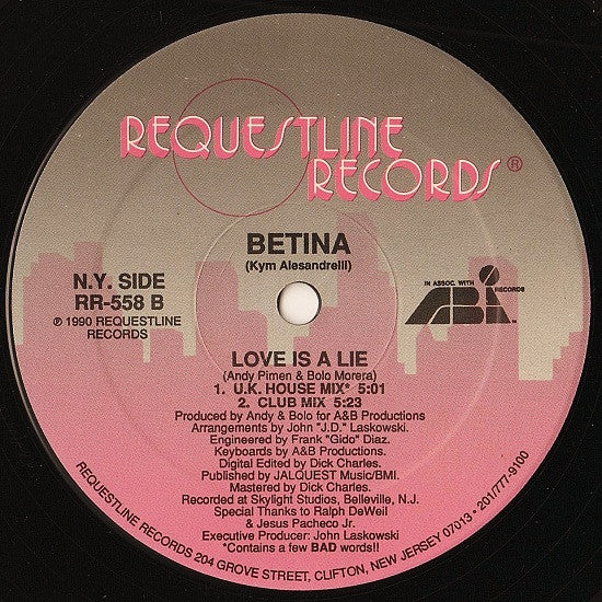 Bettina : Love Is A Lie (12")