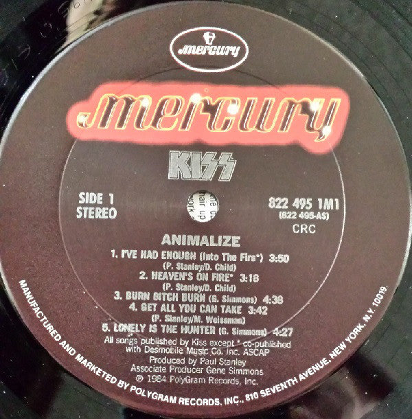 Kiss : Animalize (LP, Album, Club, CRC)