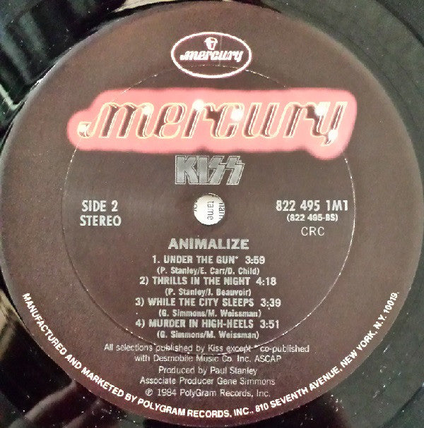 Kiss : Animalize (LP, Album, Club, CRC)