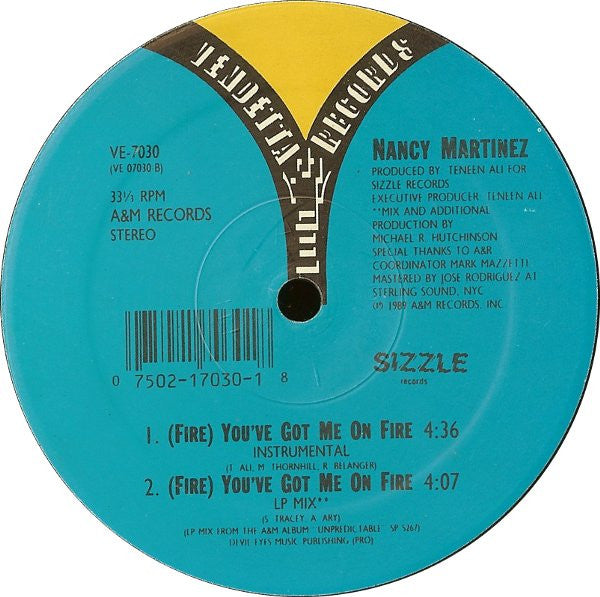 Nancy Martinez : (Fire) You've Got Me On Fire (12")